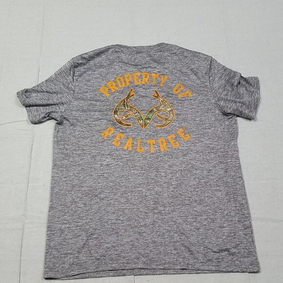 RealTree Shirt Mens Large Gray Pullover Casual Outdoor Athletic Spell Out Tee - Picture 8 of 10